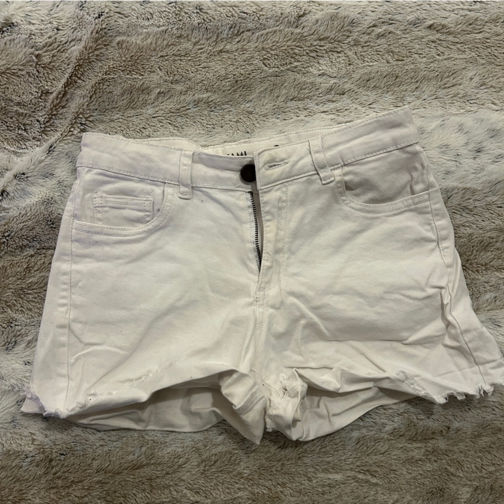 Miami White Jean Shorts Distressed Casual